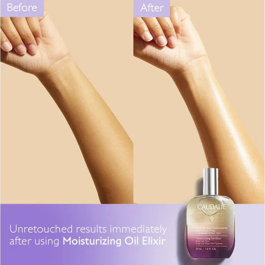 Caudalie Xmas Promo Moisturising Oil Elixir Λάδι Προσώπου, Σώματος & Μαλλιών, 50ml, Δώρο The des Vignes Shower Gel Αφρόλουτρο Σώματος, 30ml & The des Vignes Hyaluronic Nourishing Body Lotion Ενυδατική Λοσιόν Σώματος, 30ml, 1σετ