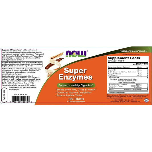 Now Foods Super Enzymes 90 Ταμπλέτες