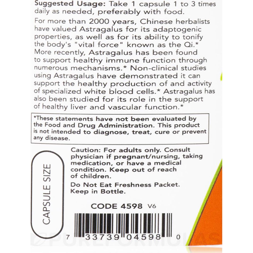 Now Foods Astragalus 500mg 100 κάψουλες
