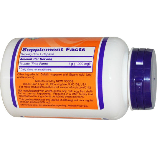 Now Foods Taurine 1000mg 100 κάψουλες
