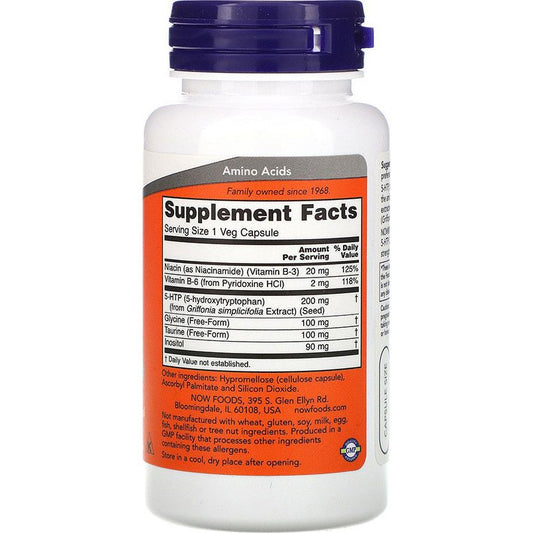 Now Foods 5-HTP Double Strength 200mg 60 φυτικές κάψουλες