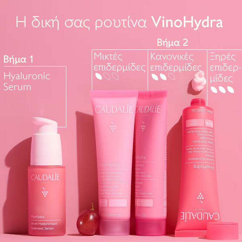 Caudalie VinoHydra Ενυδατικό Gel Προσώπου με Υαλουρονικό Οξύ & Aloe Vera 60ml