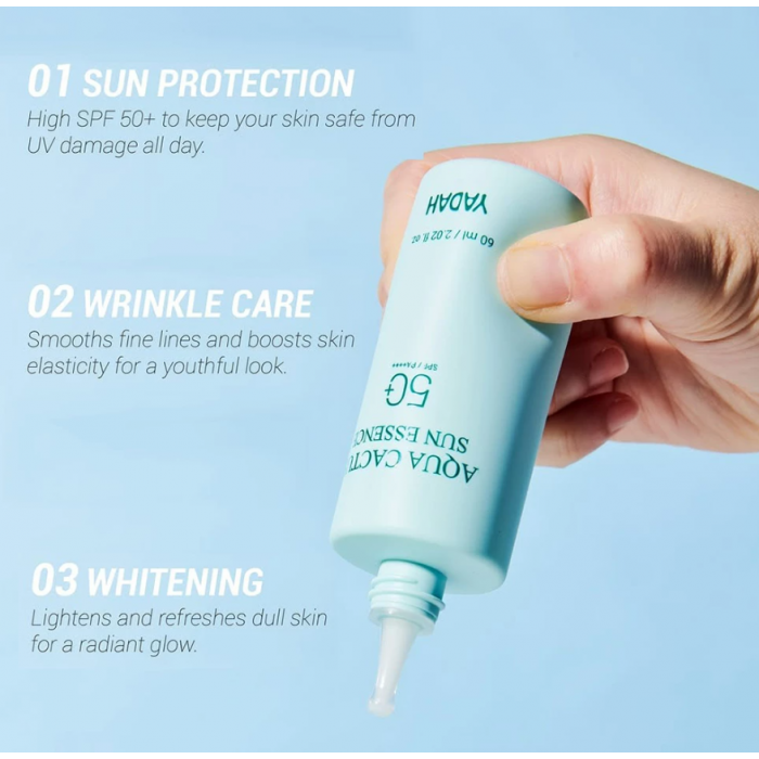 Yadah Aqua Cactus Sun Essence Αντηλιακό Προσώπου SPF50+, 60ml