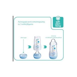 Mam Πλαστικό Μπιμπερό Easy Start Anti-Colic Forest Κατά των Κολικών με Θηλή Σιλικόνης 320ml για 4+ μηνών