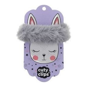 Fluffy Bunny No 2 Children's Scrunchy in Gray Color 1pc