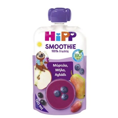 Hipp Organic Smoothie Μύρτιλο, Μήλο και Αχλάδι, 120ml