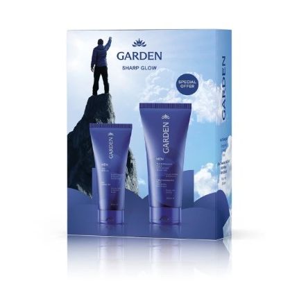 Garden PROMO Men Sharp Glow Box Gel Μαλλιών για Δυνατό Κράτημα & Φυσικό Αποτέλεσμα 150ml & Gel Καθαρισμού 3 σε 1 με Εκχύλισμα Φλοιού Ιτιάς 200ml