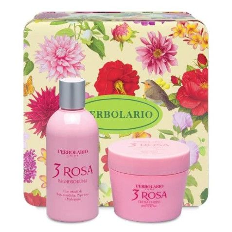 L'Erbolario 3 Rosa Bellezza Duo Set Shower Gel 250ml & Body Cream 200ml