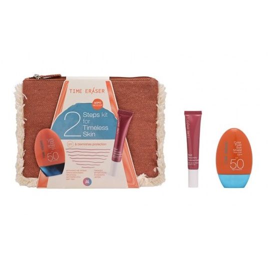 Medisei Time Eraser Promo Pack 2 Steps Kit Αντηλιακό Γαλάκτωμα Προσώπου SPF50 50ml & Ορός κατά των Πανάδων 20ml & Νεσεσέρ