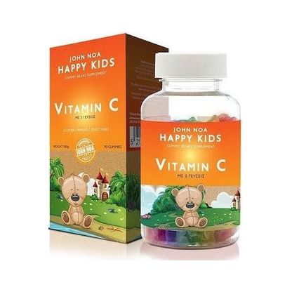 John Noa Happy Kids Vitamin C Βιταμίνη για Ενέργεια & Ανοσοποιητικό Πορτοκάλι 90 ζελεδάκια