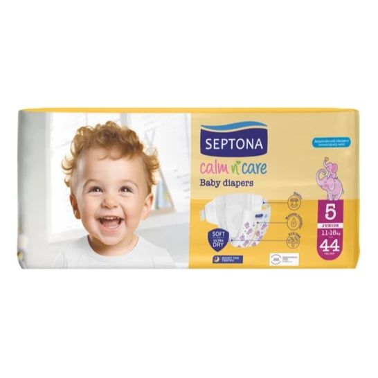 Septona Calm n' Care Baby Diapers Junior No5 (11-16kg) 44 Pieces