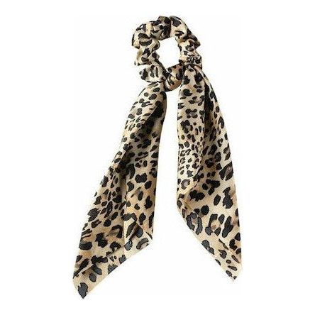 Medisei Μπεζ Λεοπάρ Λαστιχάκι Μαλλιών Mε Mαντήλι