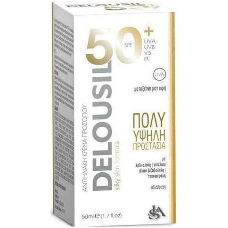 Delousil Silky Skin Αντηλιακή Κρέμα Προσώπου SPF50 50ml