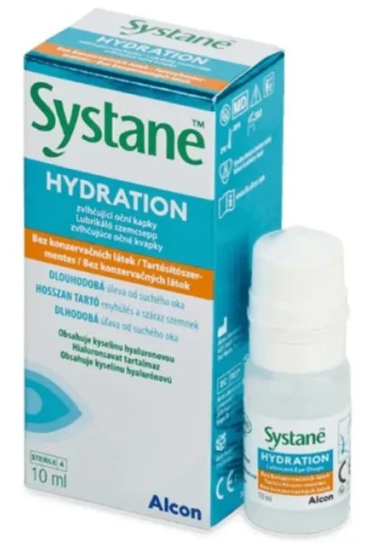 Alcon Systane Hydration Χωρίς Συντηρητικά Οφθαλμικές Σταγόνες με Υαλουρονικό Οξύ, 10ml