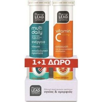 Pharmalead Multi Daily Πορτοκάλι 20 αναβράζοντα δισκία & Vitamin C 550mg Πορτοκάλι 20 αναβράζοντα δισκία