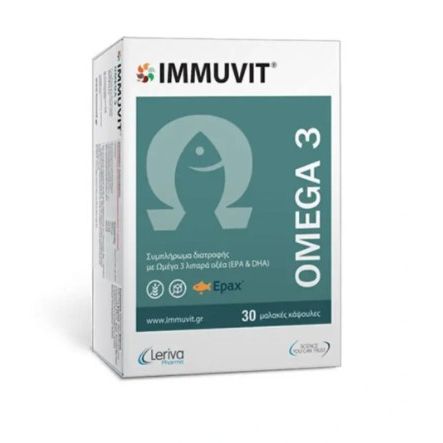 Leriva Pharma Immuvit Omega 3 Ιχθυέλαιο 30 μαλακές κάψουλες
