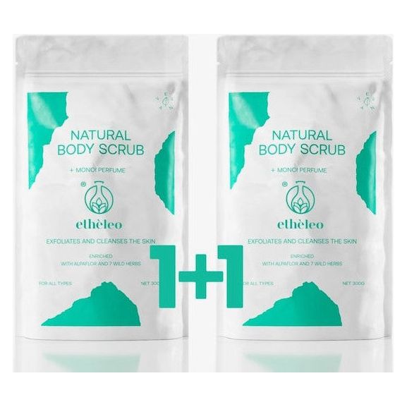 Etheleo Natural Body Scrub Monoi 300g 1+1 Δώρο