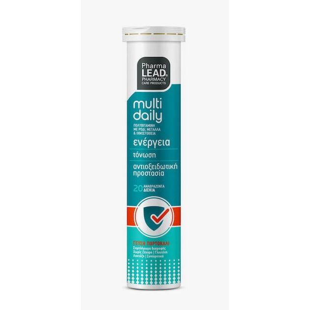 Pharmalead Multi Daily Πολυβιταμίνη για Ενέργεια, Ενίσχυση του Ανοσοποιητικού & την Υγεία των Οστών Πορτοκάλι 20 x 1 αναβράζοντα δισκία