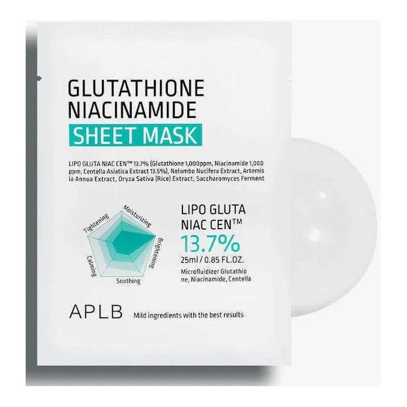 APLB Glutathione Niacinamide Sheet Μάσκα Προσώπου για Λάμψη / Ενυδάτωση 25ml