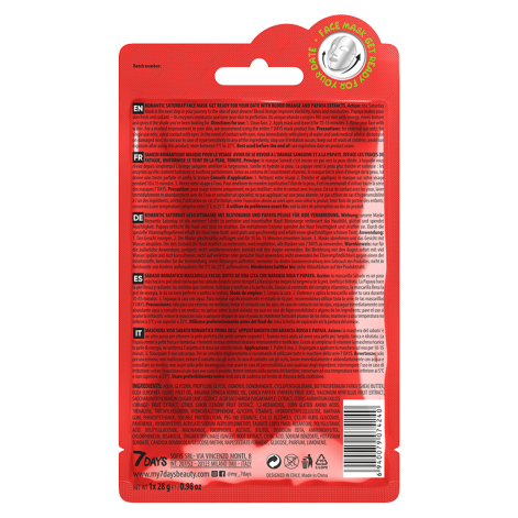 7DAYS Romantic Saturday Sheet Mask 28g