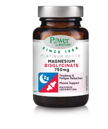 Power of Nature Platinum Range Magnesium Bisglycinate 750mg, 60caps