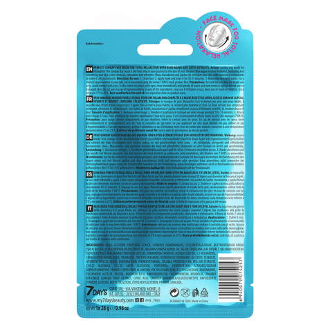 7DAYS Perfect Sunday Sheet Mask 28g