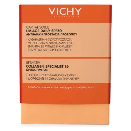 Vichy Promo Capital Soleil UV-Age Daily SPF50+, 40ml & Liftactiv Collagen Specialist 16 Day Cream 15ml
