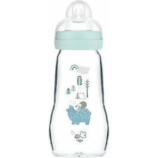 Mam Γυάλινο Μπιμπερό Feel Good Forest με Θηλή Σιλικόνης 260ml για 2+
