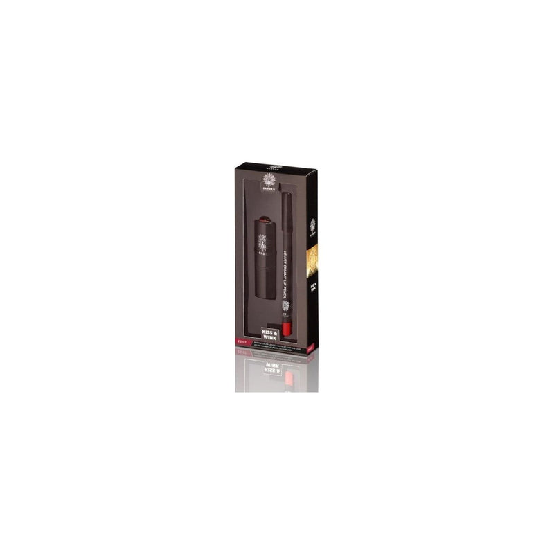 Комплект GARDEN Kiss & Wink Intense Color Matte Lipstick 07 Lust and Love 4.5g & Velvet Creamy Lip Pencil 25 Burgundy