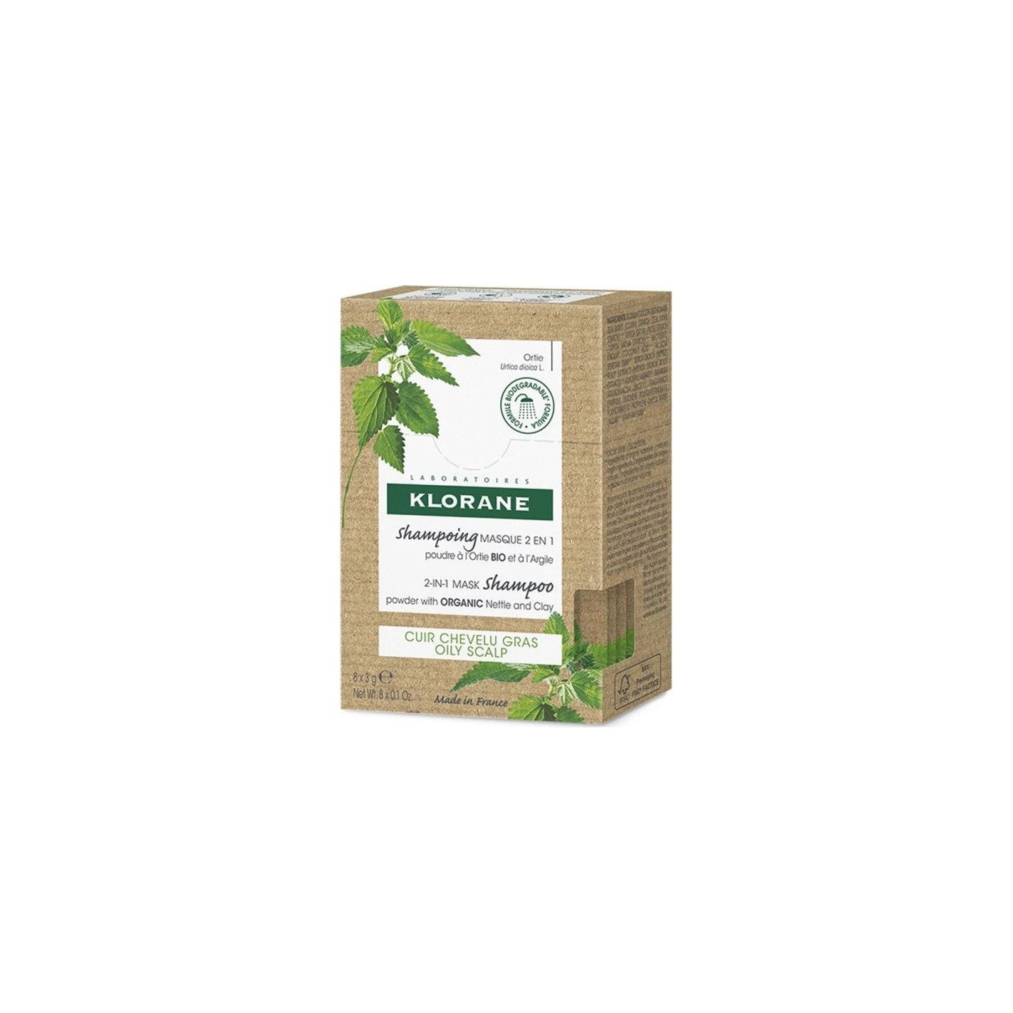Klorane 2-in-1 Mask Shampoo Oily Scalp 8x3gr