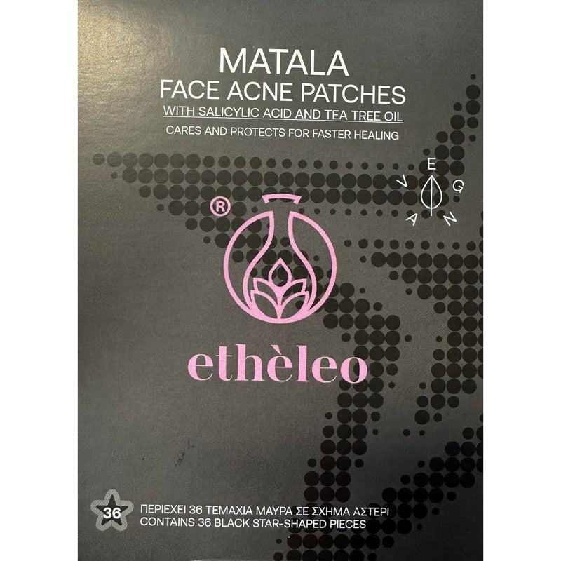 Etheleo MATALA FACE ACNE PATCHES 36 black star shaped pieces