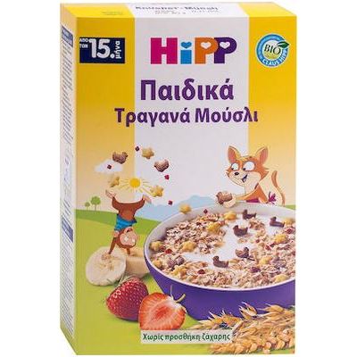 Hipp Παιδικά Τραγανά Muesli με Γεύση Φράουλα-Μπανάνα Χωρίς Ζάχαρη 200gr για 15+ μηνών