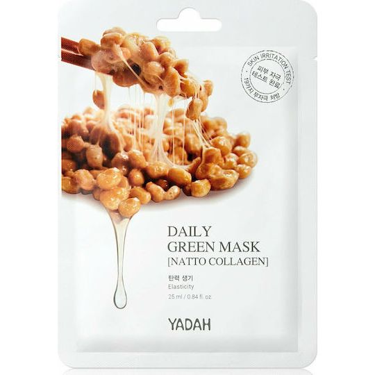 Yadah Daily Green Mask Natto Collagen Μάσκα Προσώπου για Σύσφιξη, 1τεμ