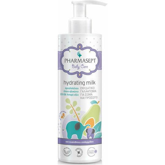 Pharmasept Hydrating Milk Βρεφικό Ενυδατικό Γαλάκτωμα με Φυτικά Έλαια Για Σώμα Και Πρόσωπο, 250ml