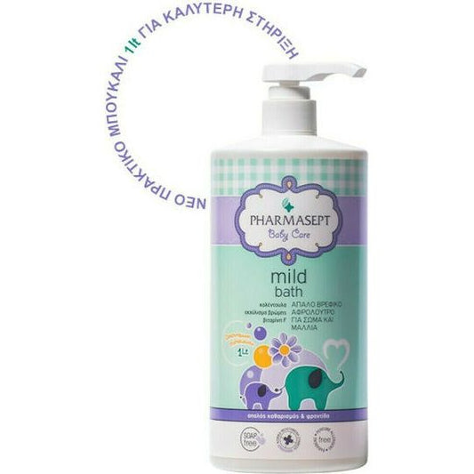 Pharmasept Baby Care Mild Bath Βρεφικό Αφρόλουτρο για Σώµα & Μαλλιά, 1lt