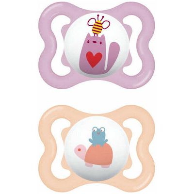 Mam Orthodontic Silicone Pacifiers for 2-6 months Air Snail Purple / Orange 2pcs