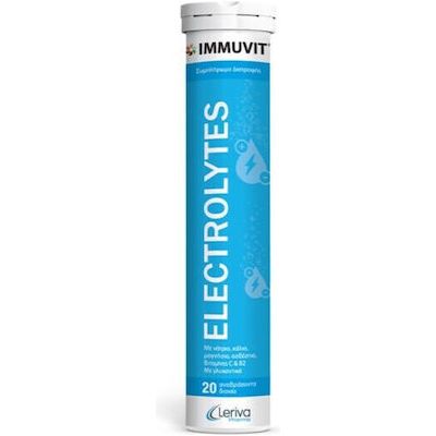 Leriva Pharma Immuvit Electrolytes Λεμόνι 20 αναβράζοντα δισκία