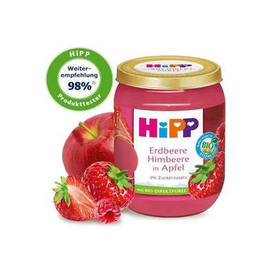 Hipp Φρουτόκρεμα Μήλο Φράουλα & Βατόμουρο Χωρίς Γλουτένη για 5m+ 160gr