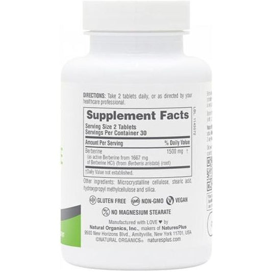 Nature's Plus Pro Berberine 1500mg 60 ταμπλέτες