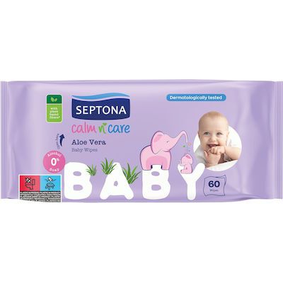 Septona Μωρομάντηλα με Aloe Vera Calm N' Care χωρίς Οινόπνευμα & Parabens Συσκευασία με Καπάκι 1x60τμχ