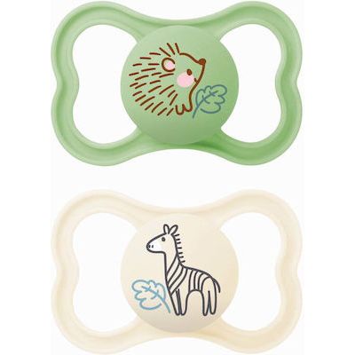 Mam Silicone Pacifiers Hedgehog Green / Beige for 16+ months 2pcs