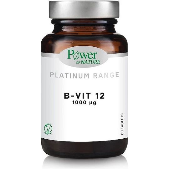 Power Of Nature Platinum Range B-Vit12 Βιταμίνη για την Υγεία του Νευρικού Συστήματος 1000mg 60 ταμπλέτες