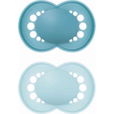 Mam Orthodontic Silicone Pacifiers Original Blue-Light Blue for 6-16 months 2pcs