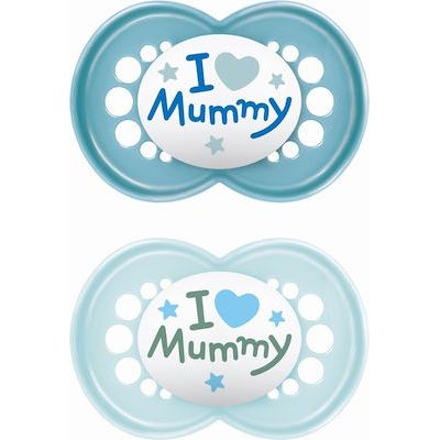 Mam Orthodontic Silicone Pacifiers Original I Love Mummy for 16+ months 2pcs