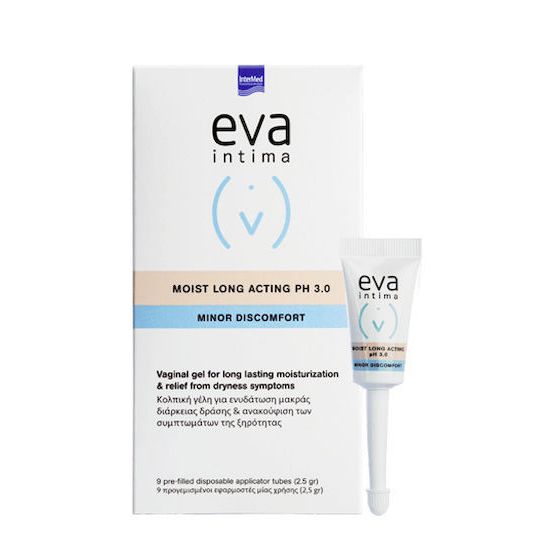 InterMed Eva Intima Moist Long Acting pH 3 Gel για Ενυδάτωση της Ευαίσθητης Περιοχής με Χαμομήλι & Υαλουρονικό 2ml 9τμχ