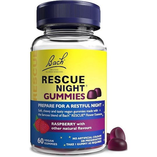 Bach Rescue Night Sleep Supplement 60 Raspberry Jellys