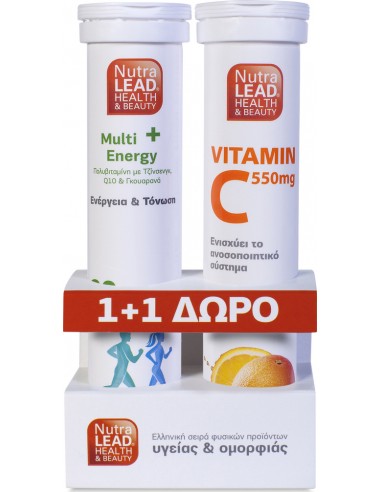 NutraLead Multi + Energy & Vitamin C 550mg 2 x 20 αναβράζοντα δισκία