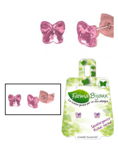 FARMA BIJOUX Σκουλαρίκια Υποαλλεργικά με κρύσταλλο Swarovski®, χρώμα Light Rose