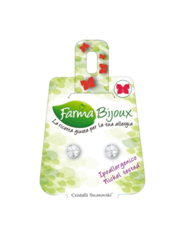FARMA BIJOUX Σκουλαρίκια Υποαλλεργικά με κρύσταλλο Swarovski® , στρογγυλό , χρώμα CRYSTAL