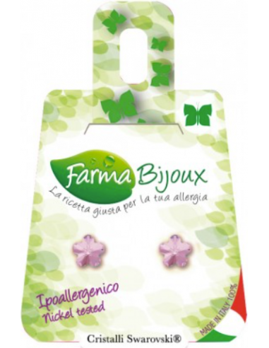 FARMA BIJOUX Σκουλαρίκια Υποαλλεργικά με κρύσταλλο Swarovski® , σχήμα Λουλούδι , χρώμα LIGHT ROSE